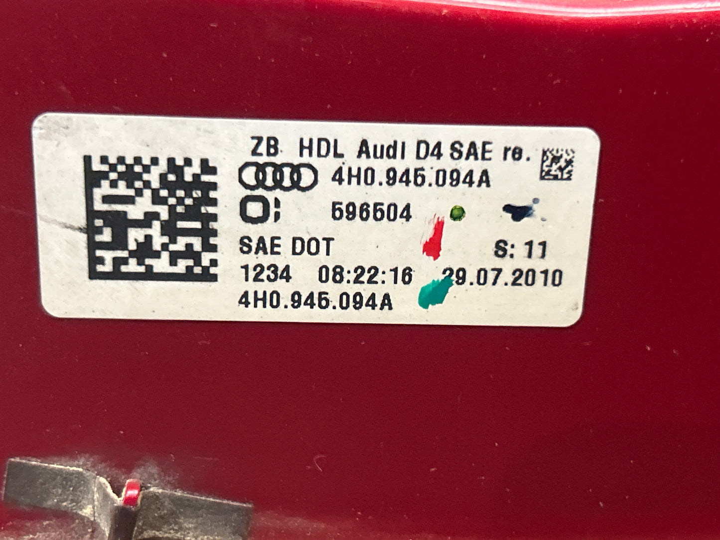 2011-2014 AUDI A8 L REAR LEFT RIGHT INNER TAILLIGHT TAIL LIGHT LAMP SET OEM