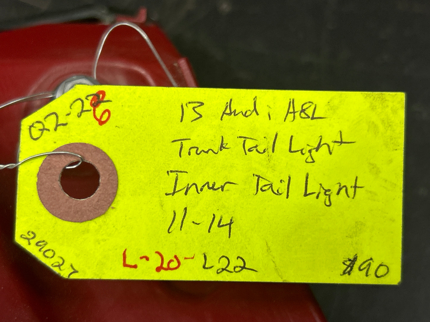 2011-2014 AUDI A8 L REAR LEFT RIGHT INNER TAILLIGHT TAIL LIGHT LAMP SET OEM