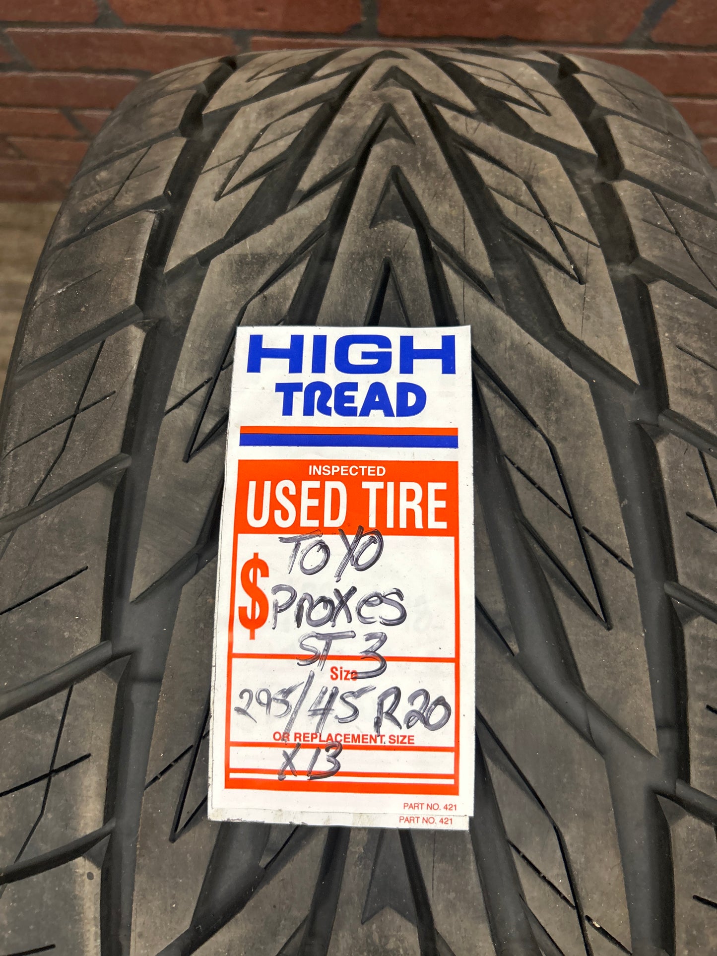 Used Tire 295/45R20 Toyo Proxes ST III 114V - 7/32