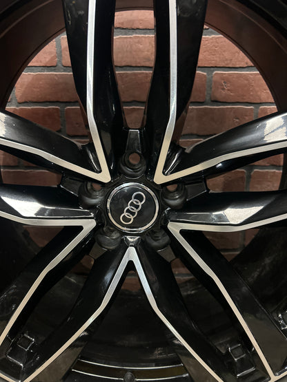 Audi Wheel Set Pair 1196 22x9.5 5x112 Black Fit A6 S6 A7 A8 Q3 Q5 SQ5 Q7 Q8