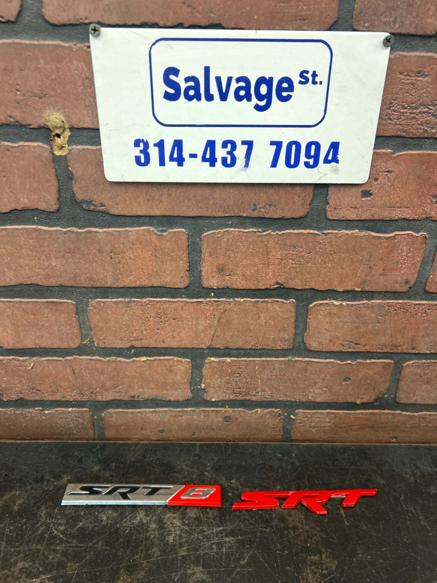 CHRYSLER JEEP DODGE SRT8 EMBLEM BADGE NAMEPLATE SET PAIR OEM MOPAR