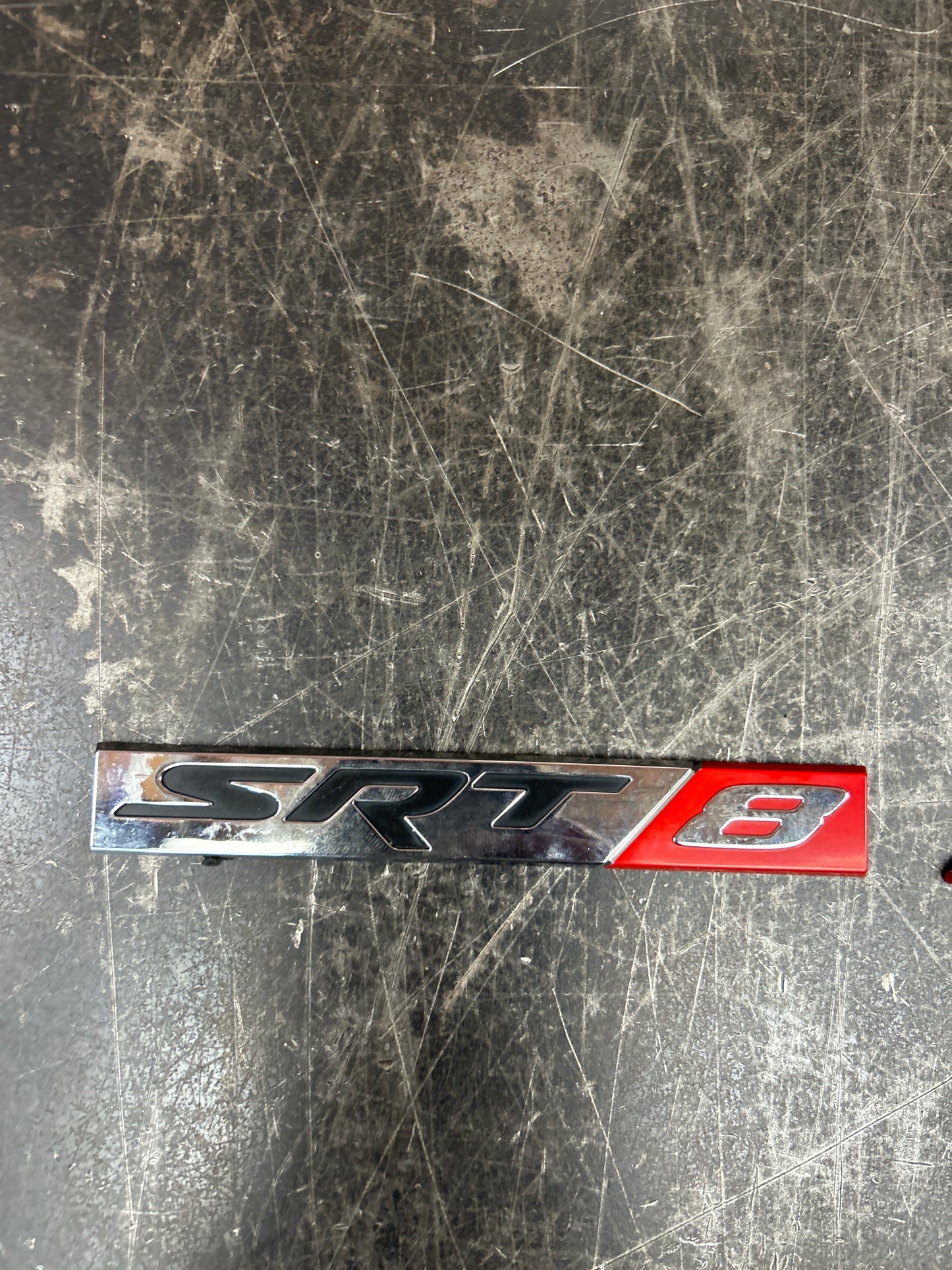 CHRYSLER JEEP DODGE SRT8 EMBLEM BADGE NAMEPLATE SET PAIR OEM MOPAR