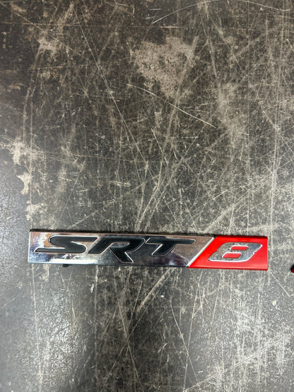CHRYSLER JEEP DODGE SRT8 EMBLEM BADGE NAMEPLATE SET PAIR OEM MOPAR