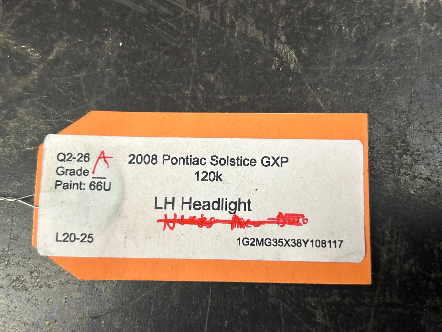 2006-2009 Pontiac Solstice GXP Headlight Lamp Left Driver Side OEM 15885810
