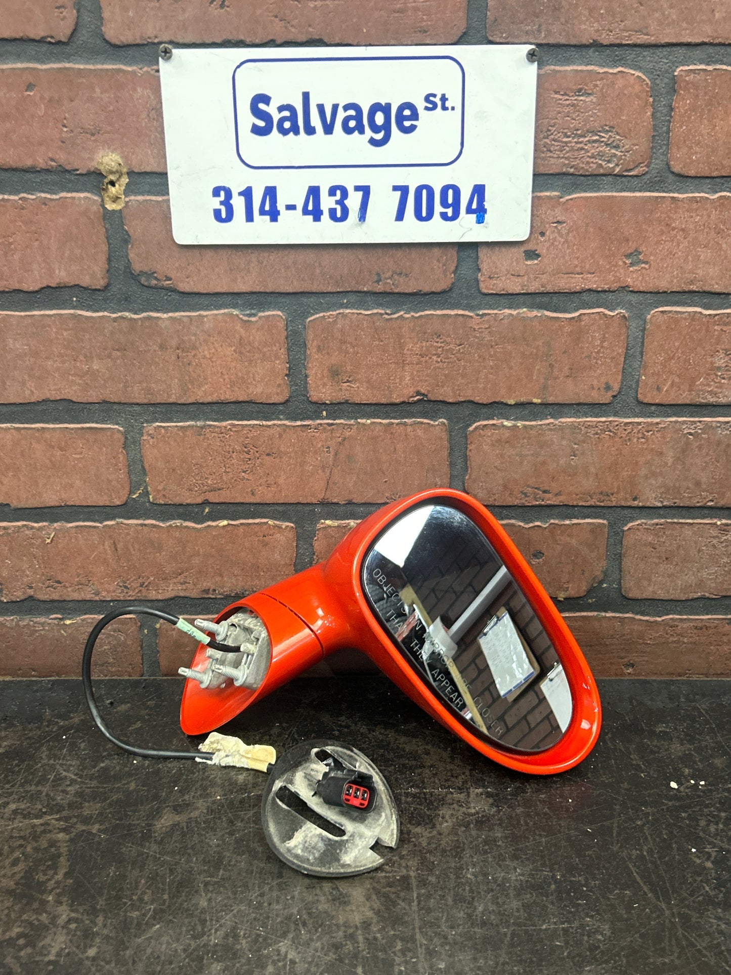2006-09 Pontiac Solstice Passenger RH Side View Door Mirror Assembly OEM Orange