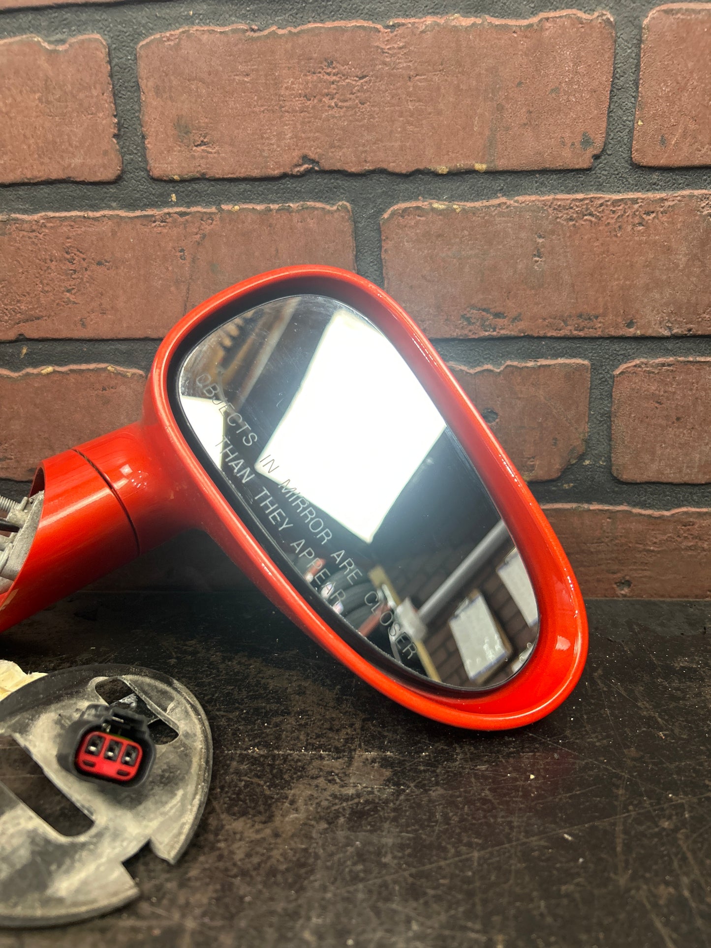 2006-09 Pontiac Solstice Passenger RH Side View Door Mirror Assembly OEM Orange
