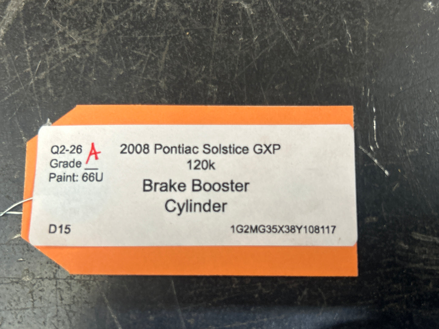 2006-2009 PONTIAC SOLSTICE GXP MASTER CYLINDER VACUUM BRAKE BOOSTER OEM
