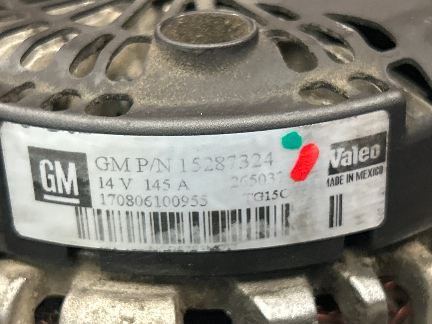 2007-2009 Saturn Sky Pontiac Solstice 2.0L Alternator 14V 145 AMP OEM 15287324