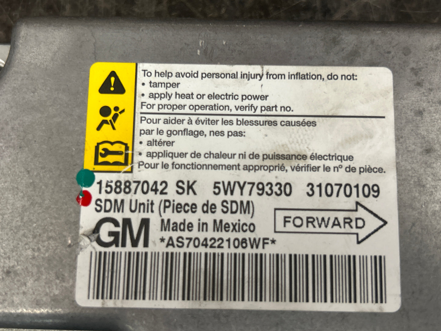 2008-2010 Pontiac Solstice/Saturn Sky Control Computer Module Unit OEM 15887042