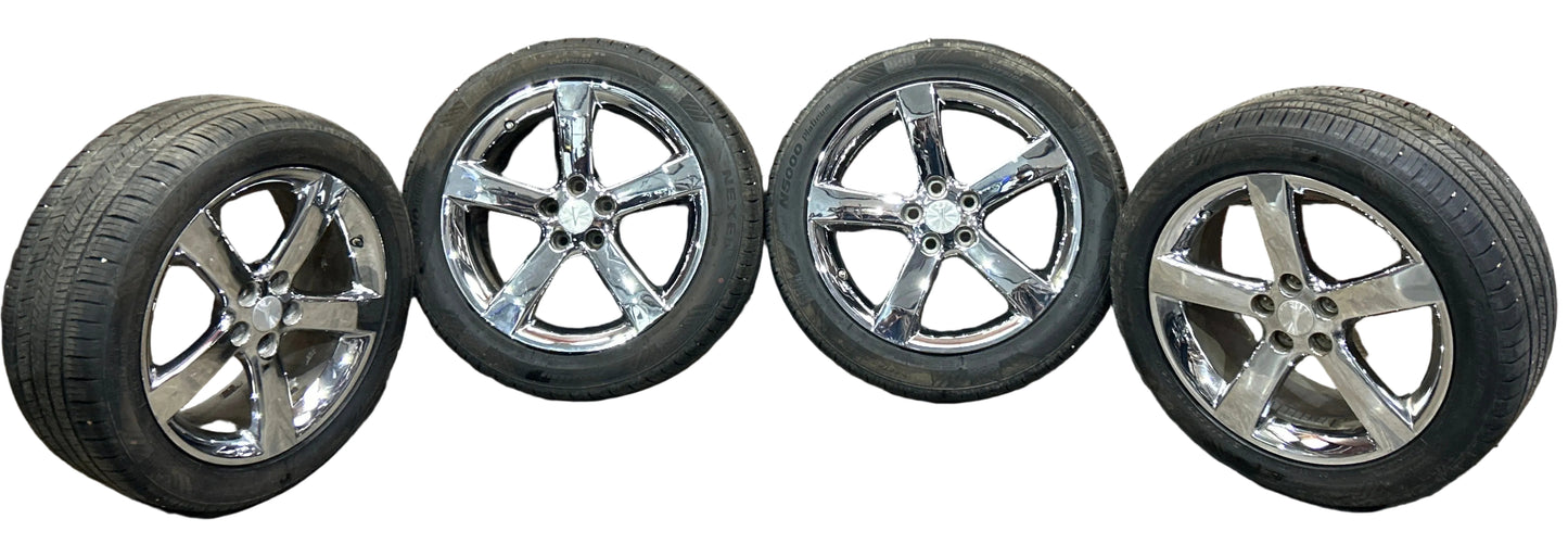 2006-2009 Pontiac Solstice 18" 18x8 5 Spoke Chrome Wheel Rim Set 9595602 OEM
