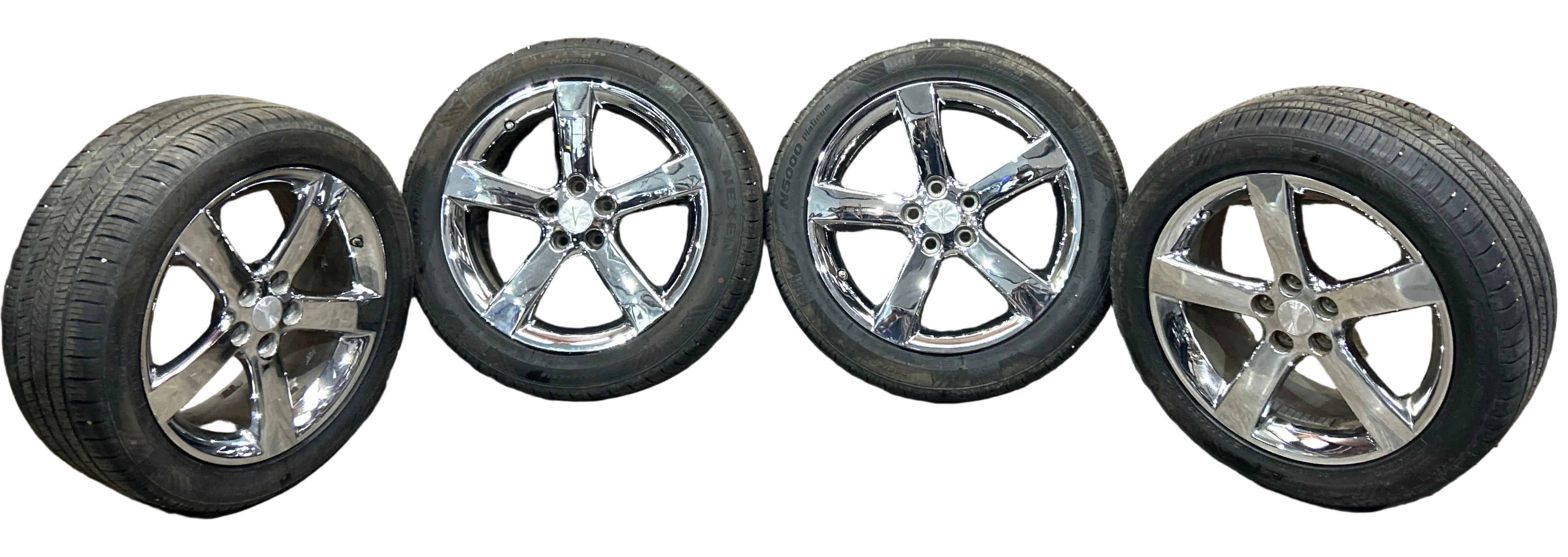 2006-2009 Pontiac Solstice 18" 18x8 5 Spoke Chrome Wheel Rim Set 9595602 OEM