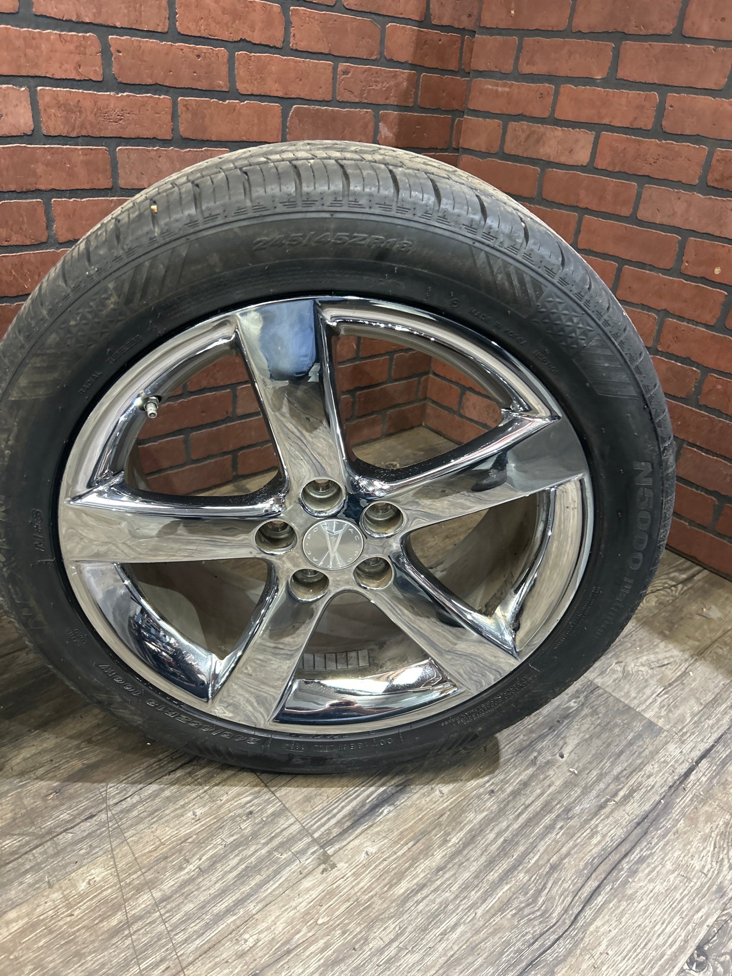 2006-2009 Pontiac Solstice 18" 18x8 5 Spoke Chrome Wheel Rim Set 9595602 OEM