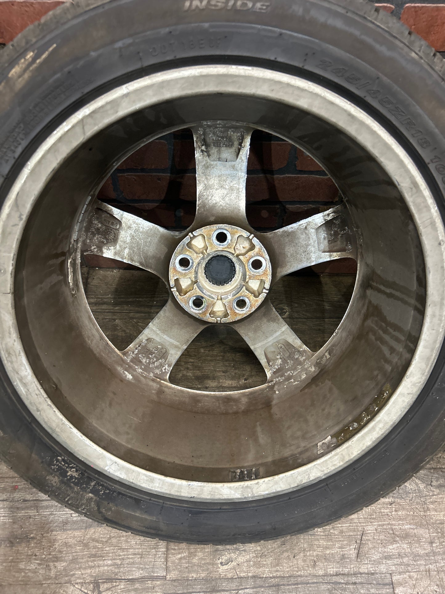 2006-2009 Pontiac Solstice 18" 18x8 5 Spoke Chrome Wheel Rim Set 9595602 OEM