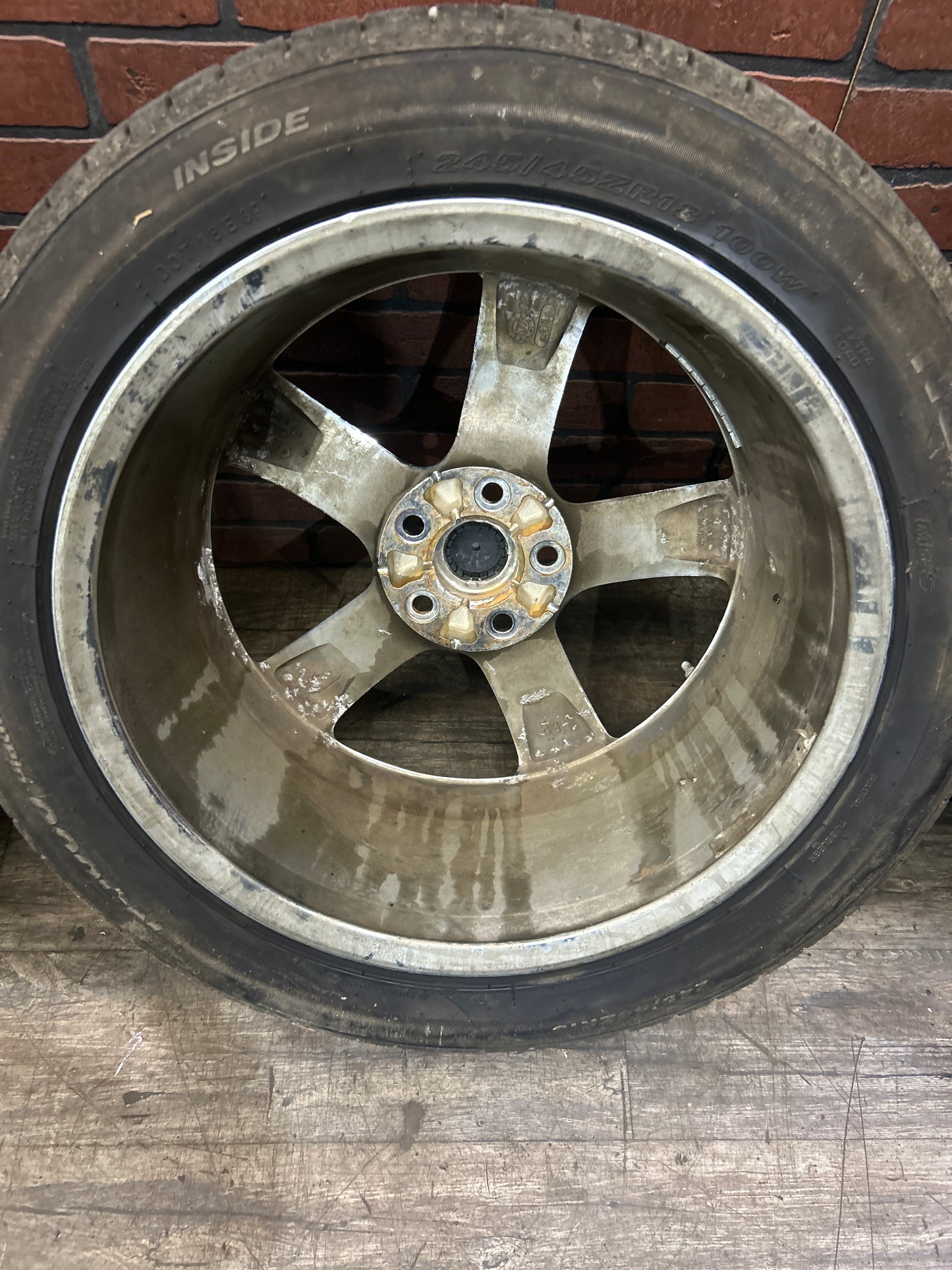 2006-2009 Pontiac Solstice 18" 18x8 5 Spoke Chrome Wheel Rim Set 9595602 OEM