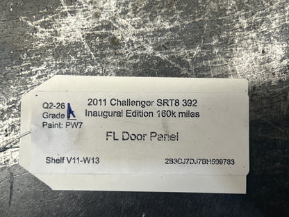 08-14 Dodge Challenger Front Driver Left Side Interior Door Trim Panel White OEM