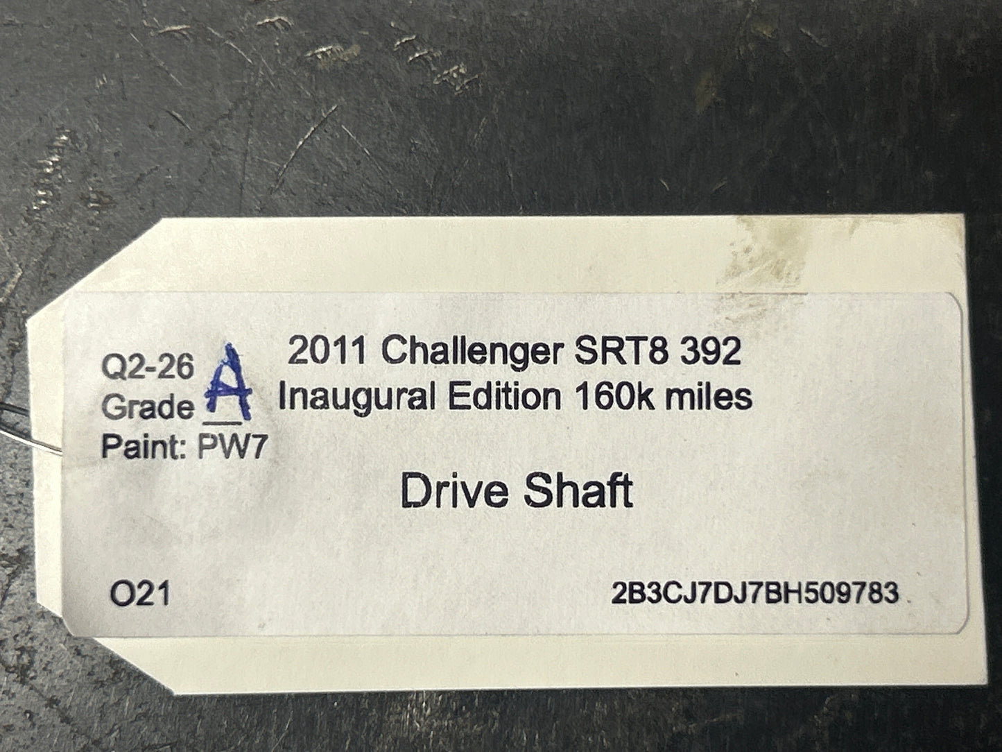 2011-2014 DODGE CHALLENGER SRT8 MANUAL 6 SPEED DRIVE SHAFT ASSEMBLY OEM