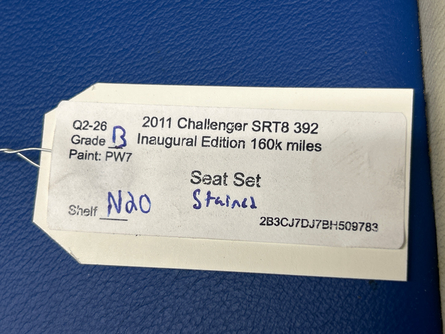 2011 Dodge Challenger SRT8 Inaugural Edition White and Blue Leather Seats OEM