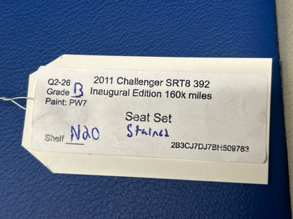 2011 Dodge Challenger SRT8 Inaugural Edition White and Blue Leather Seats OEM