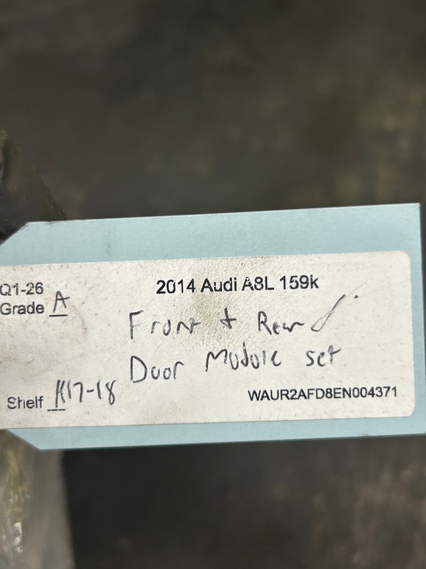 2012-2018 Audi A8 Quattro Front Rear Left Right Door Control Module Set OEM