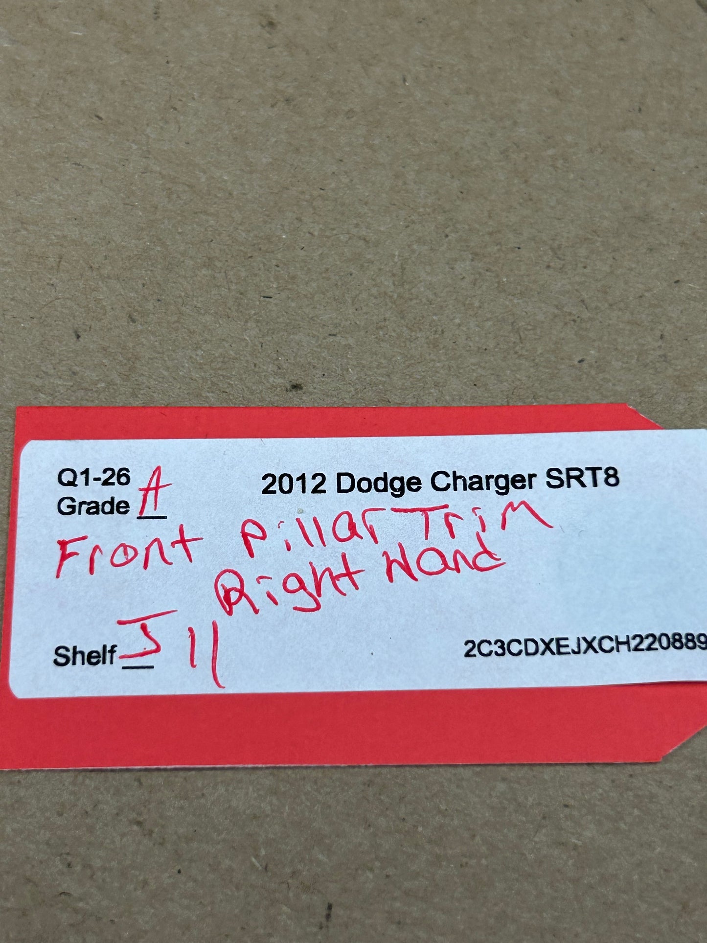 2015 - 2023 DODGE CHARGER FRONT PASSENGER RH RIGHT A PILLAR TRIM OEM 5SH68TRMAA