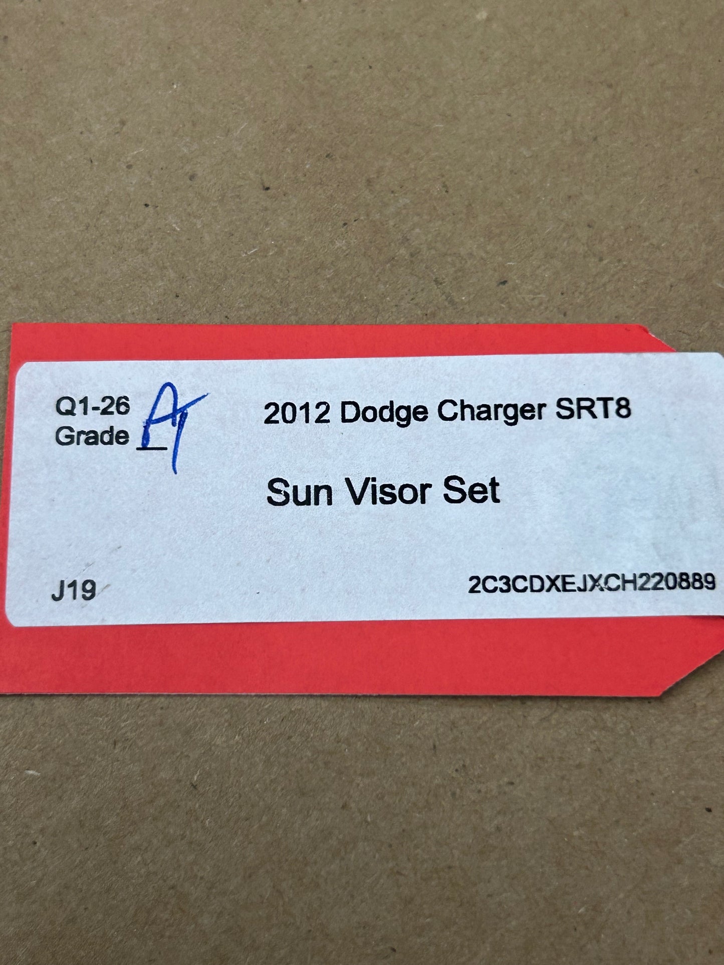 2011-2014 Charger 300 Left & Right Illuminated Black Sun Visor Set Pair OEM