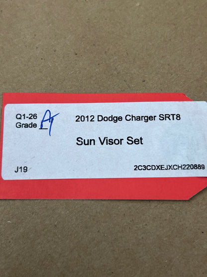 2011-2014 Charger 300 Left & Right Illuminated Black Sun Visor Set Pair OEM