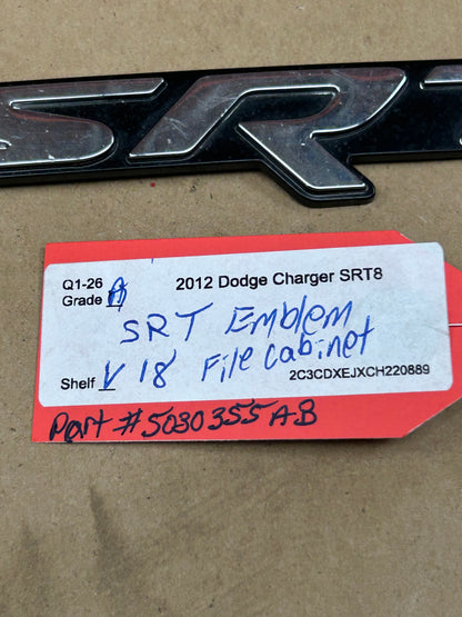 08-14 CHARGER CHALLENGER SRT FRONT BUMPER EMBLEM BADGE NAMEPLATE LOGO 5030355AB