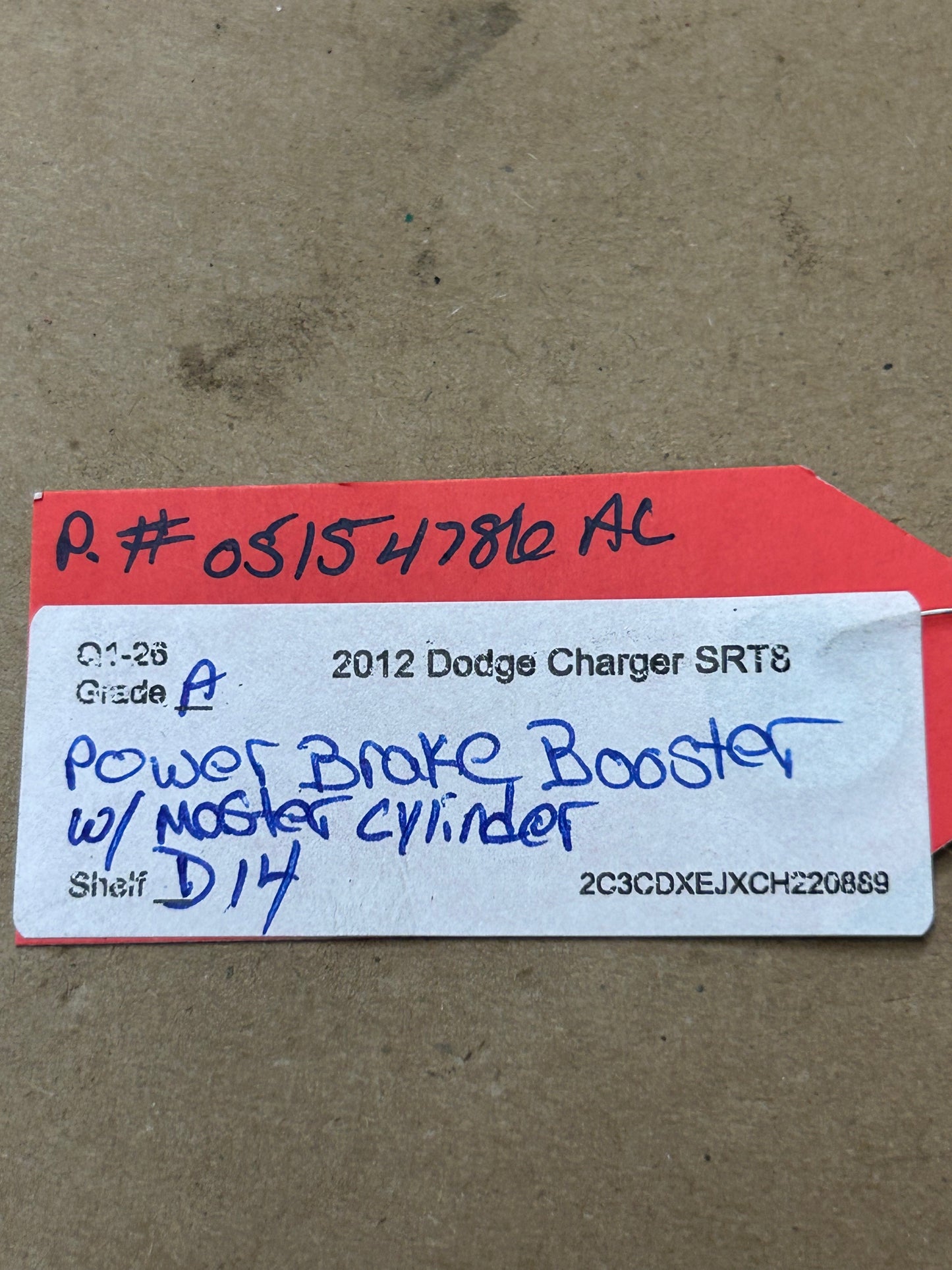 2011-2023 Dodge Challenger Charger 300 Power Brake Booster W/Master Cylinder OEM