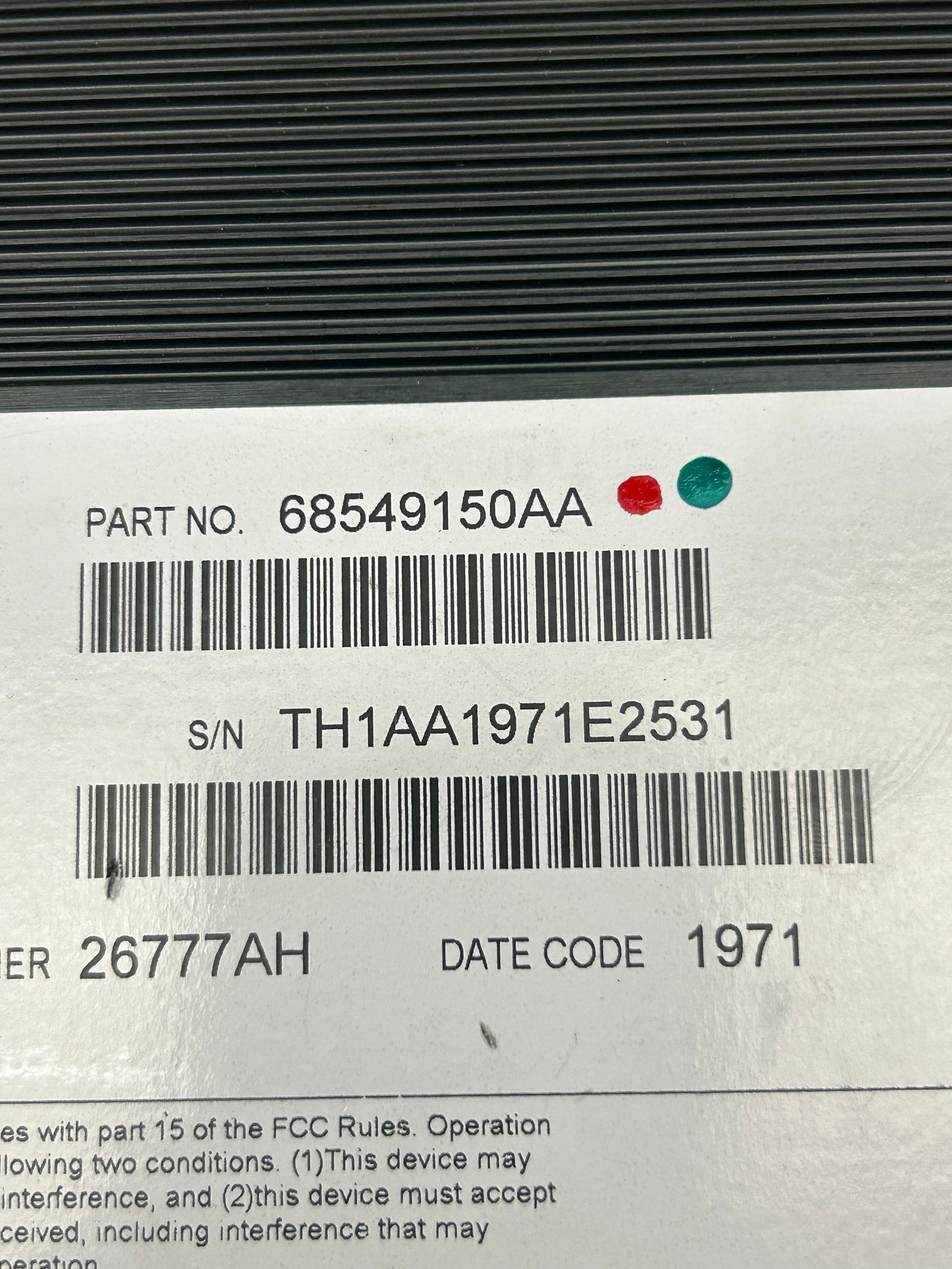17-23 276 WATT CHARGER CHALLENGER 300 AUDIO RADIO AMPLIFIER OEM 68549150AA