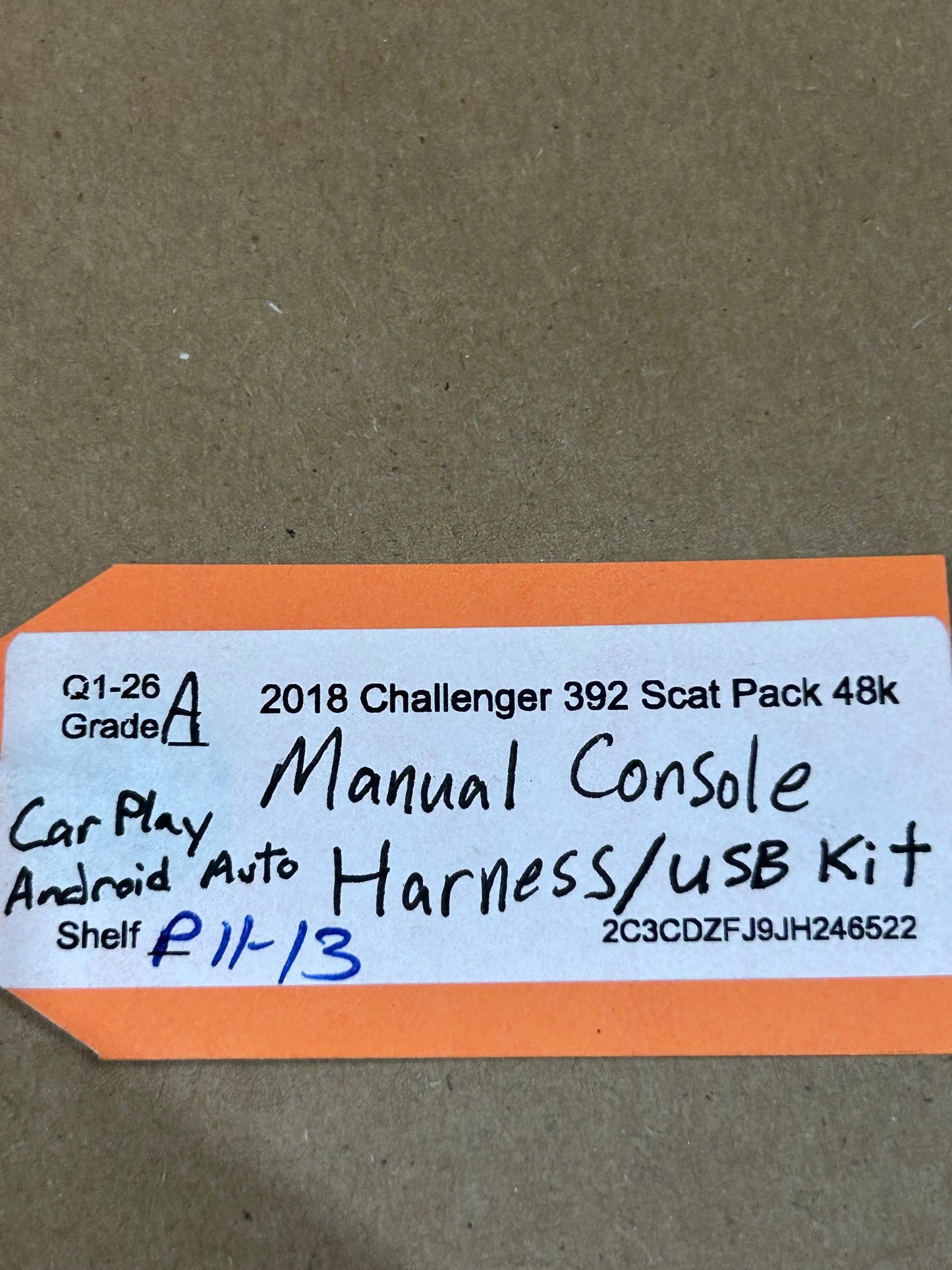 16-18 CHALLENGER MANUAL TRANS CENTER CONSOLE CARPLAY MEDIA HUB USB WIRE HARNESS