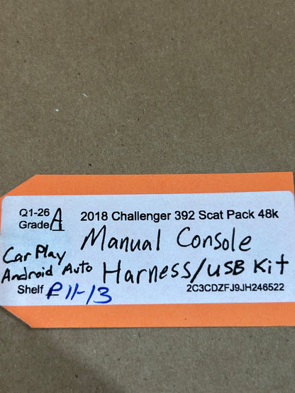 16-18 CHALLENGER MANUAL TRANS CENTER CONSOLE CARPLAY MEDIA HUB USB WIRE HARNESS