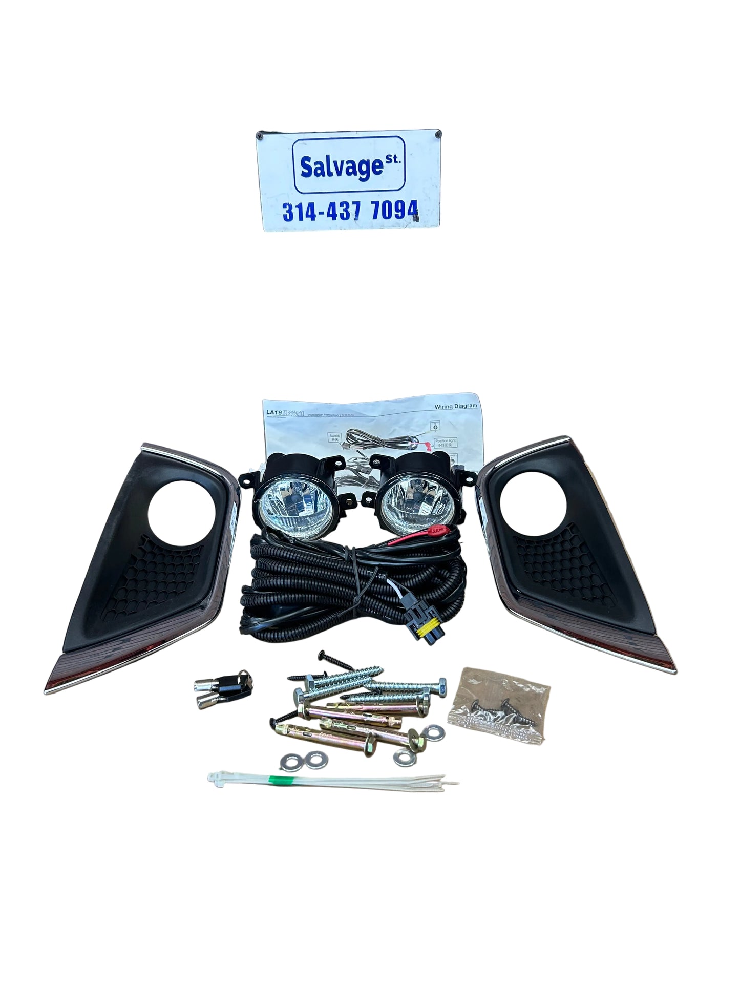 2017-2020 Jeep Compass Bumper Clear Fog Lights W/Lamp Bezel Switch Kit Non-OEM