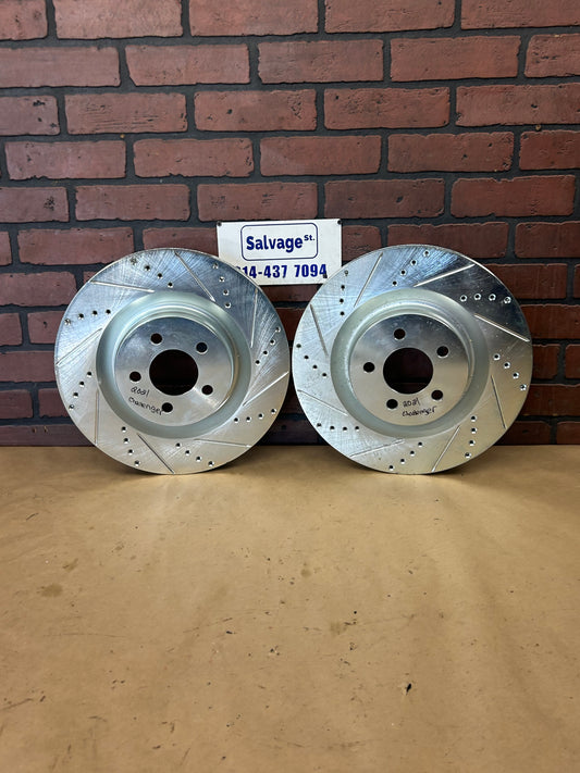 2005-2023 Dodge Challenger Charger 300 BR4 Slotted Drilled Front Rotor Set *NEW*