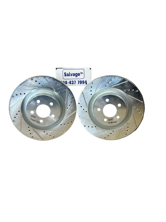2005-2023 Dodge Challenger Charger 300 BR4 Slotted Drilled Front Rotor Set *NEW*