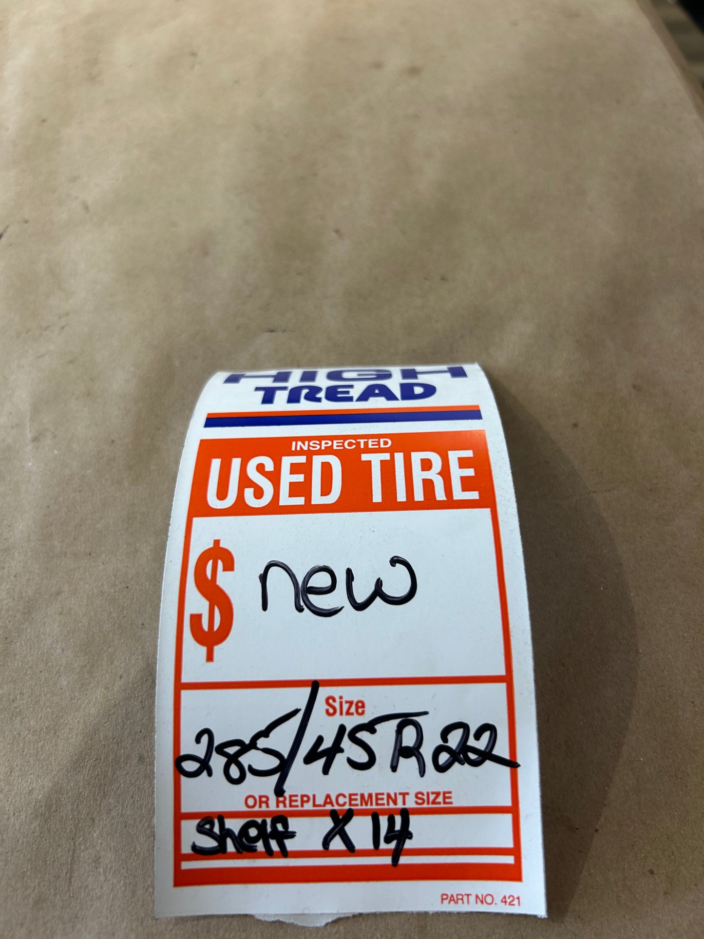 NEW 285/45R22 Mickey Thompson Black Wall Tire 10/32nds