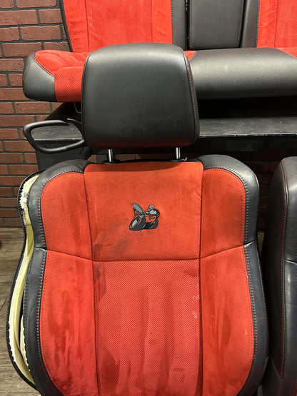 15-23 Challenger Scat Pack SRT Red Alcantara Leather Seat Set Front Rear OEM 87K