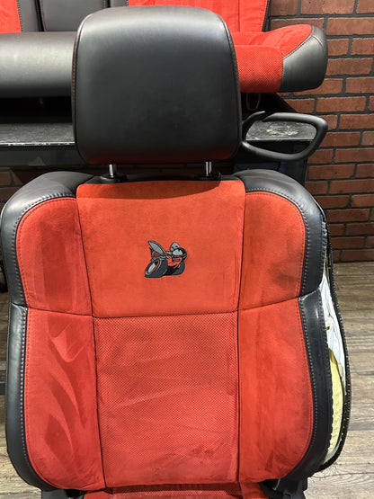15-23 Challenger Scat Pack SRT Red Alcantara Leather Seat Set Front Rear OEM 87K