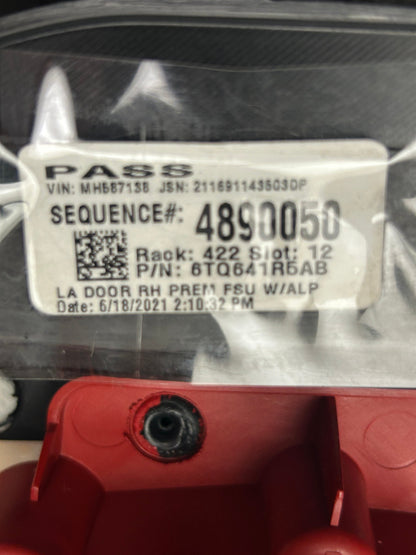 2015-2023 Dodge Challenger SP Ruby Red Passenger Front Door Panel 6TQ641R5AB OEM