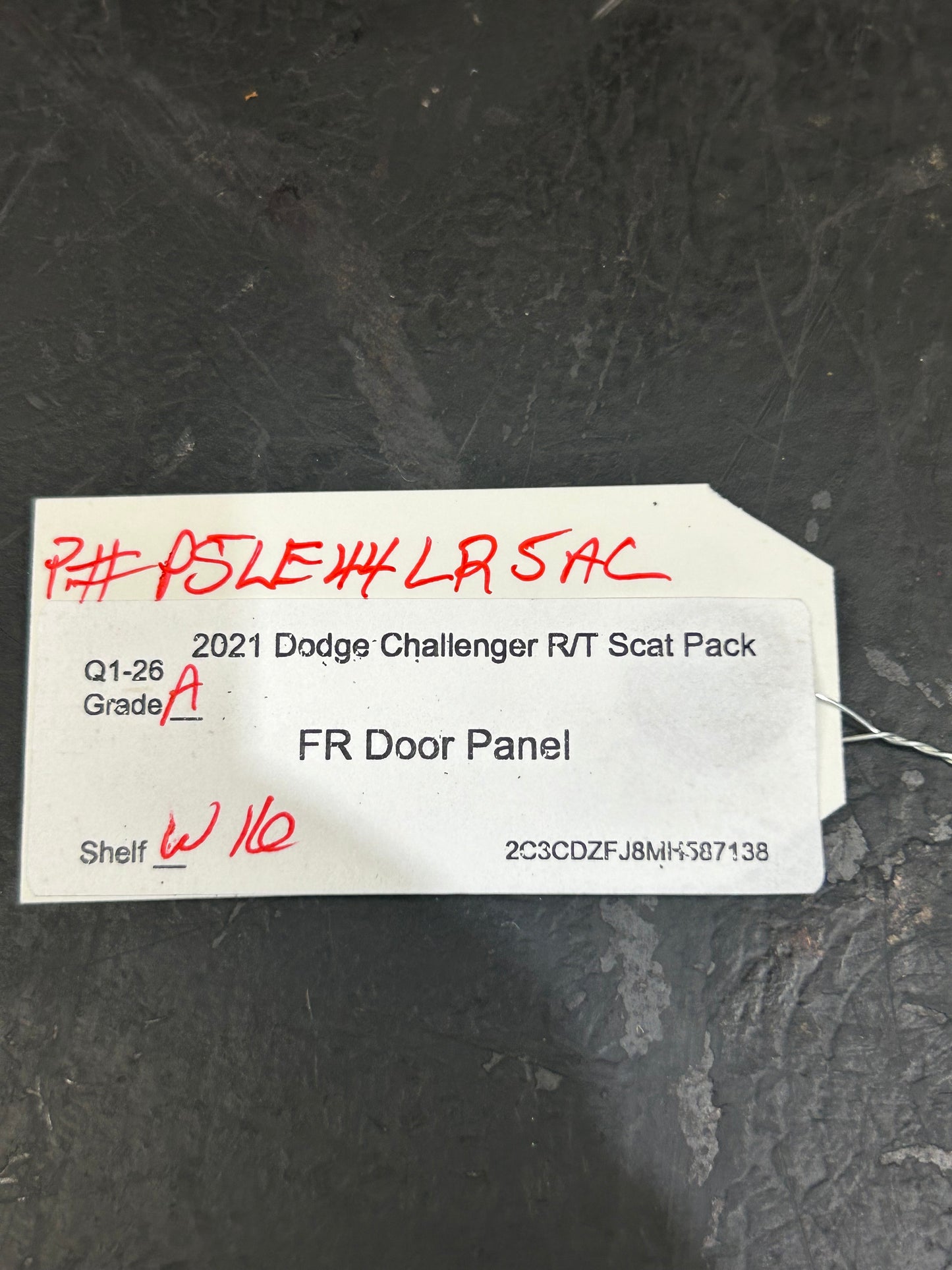 2015-2023 Dodge Challenger SP Ruby Red Passenger Front Door Panel 6TQ641R5AB OEM