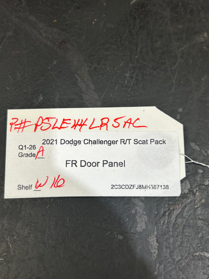 2015-2023 Dodge Challenger SP Ruby Red Passenger Front Door Panel 6TQ641R5AB OEM