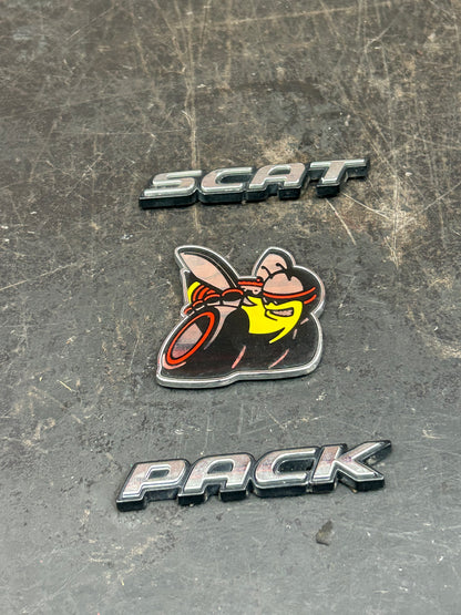 2015 - 2023 Dodge Challenger SRT Spoiler Badge Emblem Scat Pack Angry Bee OEM