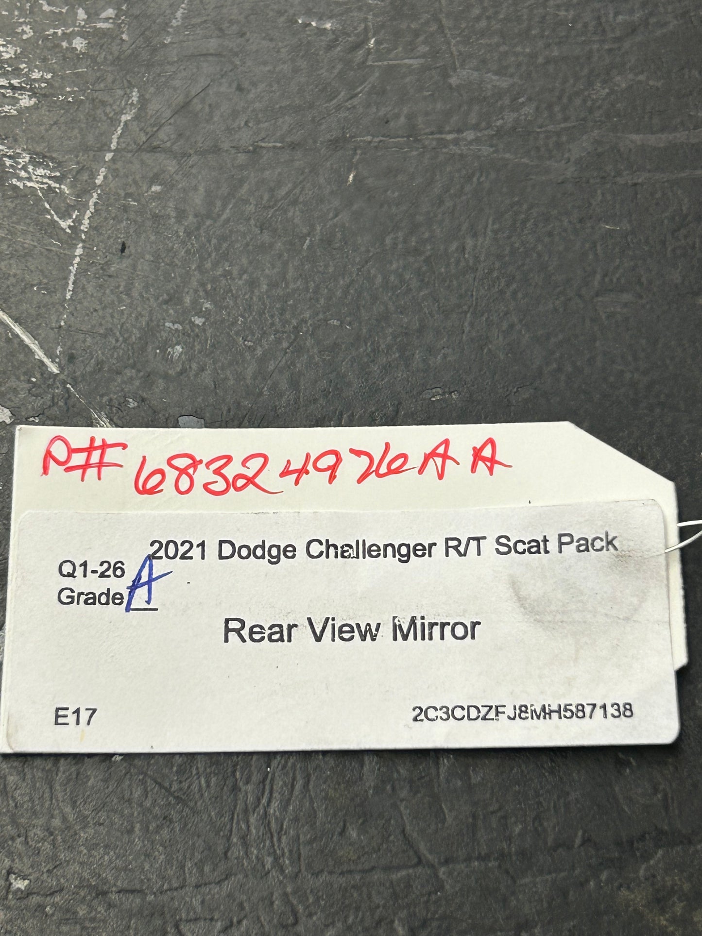 2017-2023 DODGE CHARGER CHALLENGER INTERIOR REAR VIEW MIRROR OEM 68324976AA