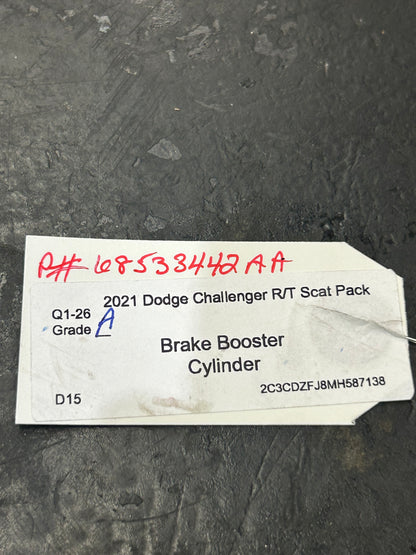 11-23 Dodge Charger Challenger Power Brake Booster W/ Master Cylinder 68533442AA