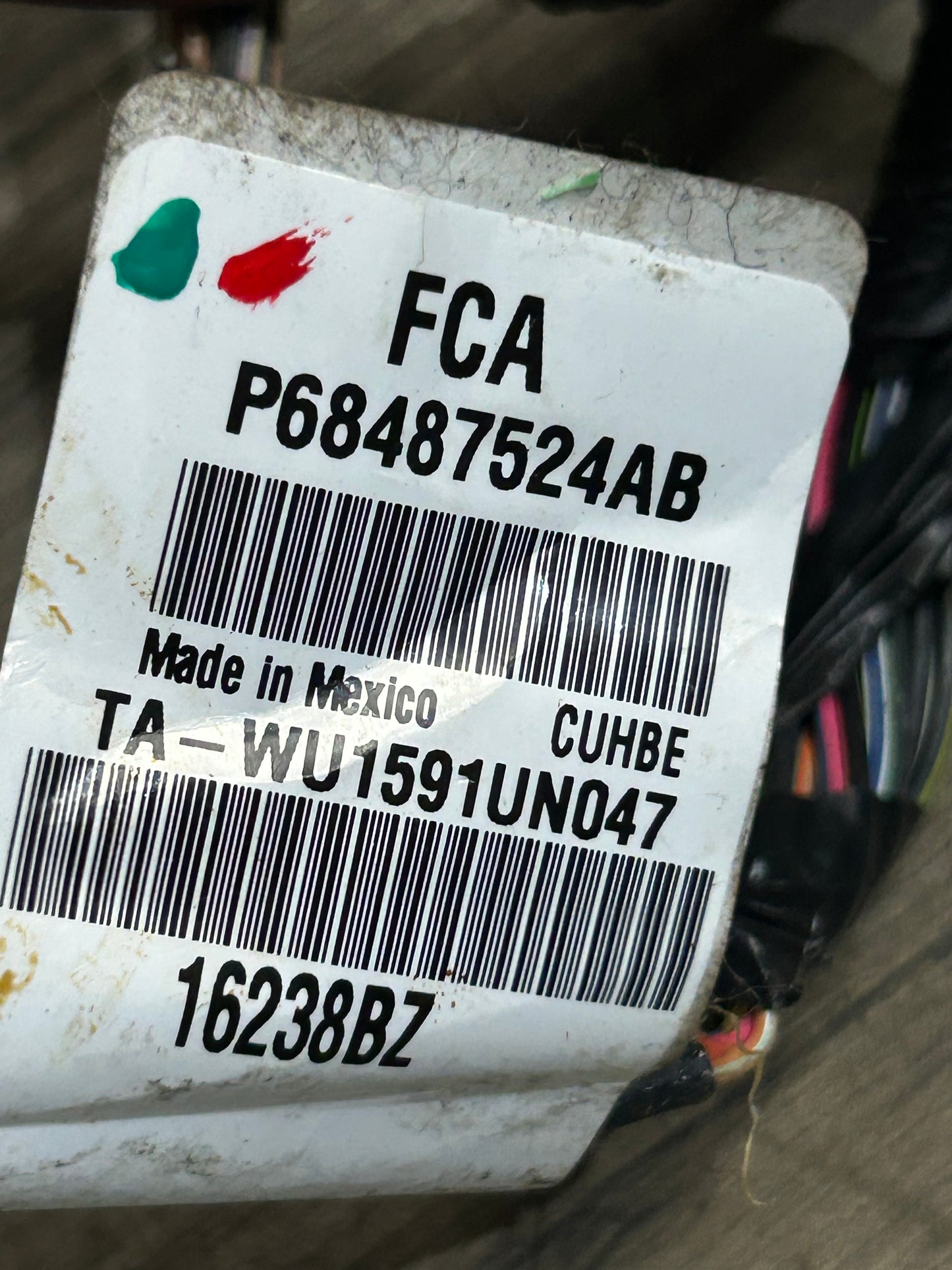 2021 Dodge Challenger R/T Scat Pack 6.4L Body Wiring Harness 68487524AB OEM 87K