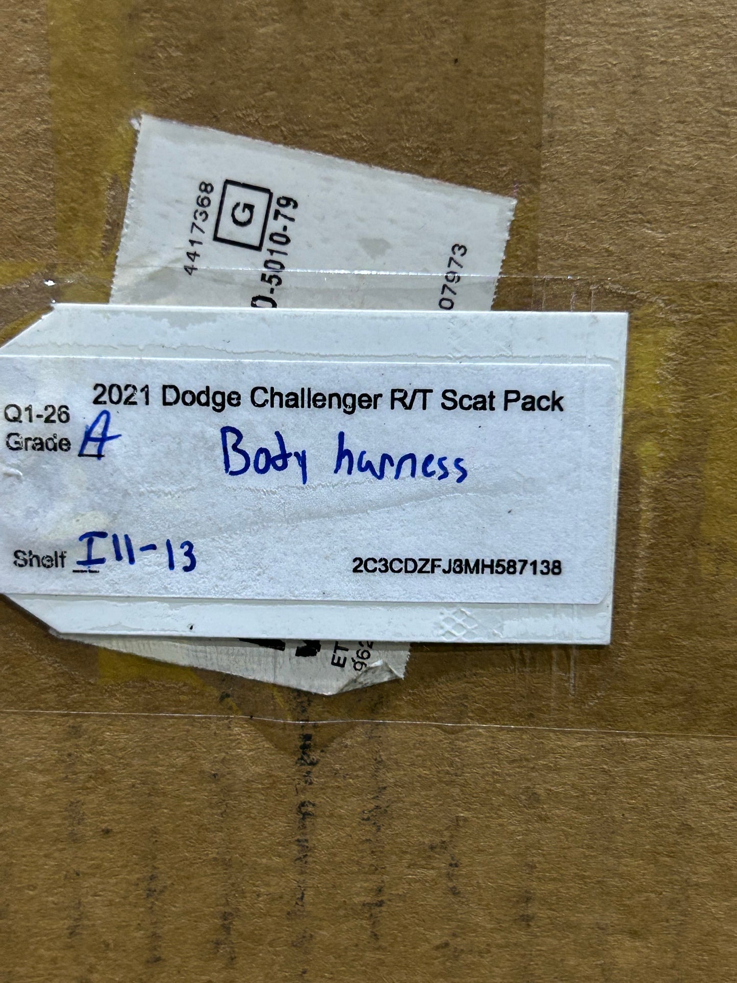 2021 Dodge Challenger R/T Scat Pack 6.4L Body Wiring Harness 68487524AB OEM 87K