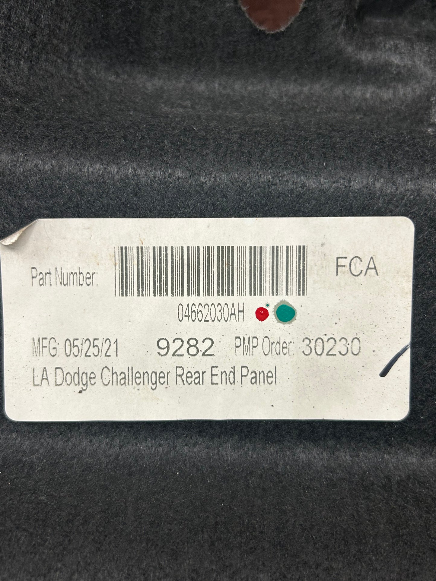 09-23 Dodge Challenger Rear Trunk Trim Liner Carpet Cover Panel 04662030AH OEM