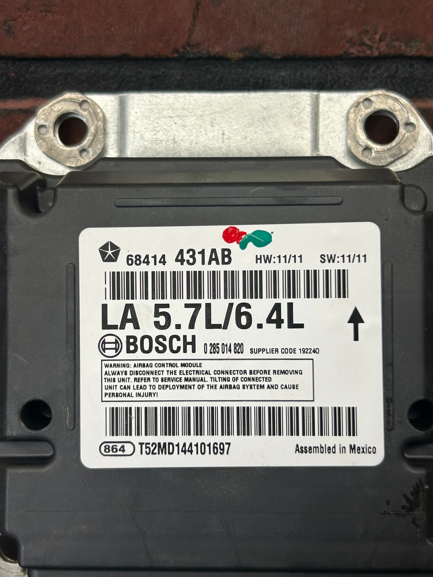 2019-2023 DODGE CHALLENGER OCCUPANT RESTRAINT CONTROL MODULE 68414431AB OEM