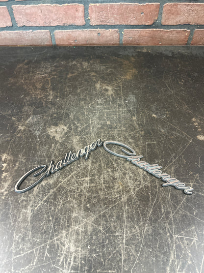 2 PIECE DODGE CHALLENGER CHROME EMBLEM BADGE NAMEPLATE PAIR OEM