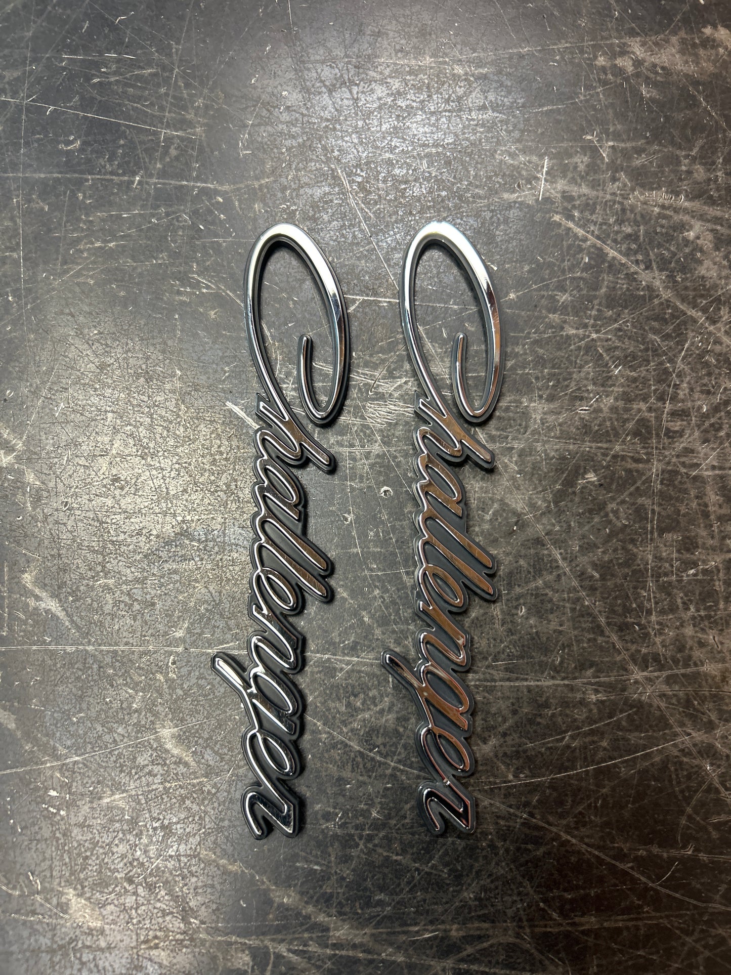 2 PIECE DODGE CHALLENGER CHROME EMBLEM BADGE NAMEPLATE PAIR OEM