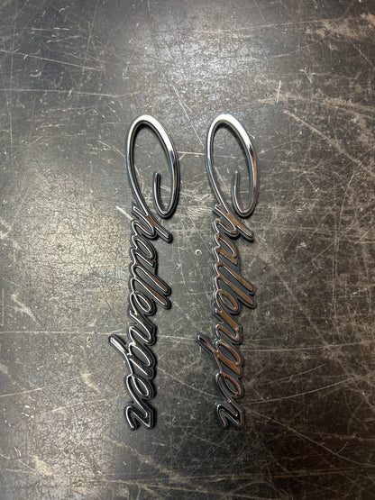 2 PIECE DODGE CHALLENGER CHROME EMBLEM BADGE NAMEPLATE PAIR OEM